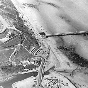 Aerial view of Saltburn beach. 28th August 1984