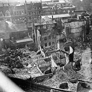 Aerial view showing bomb damage around the Bull Ring, Birmingham during the Second World