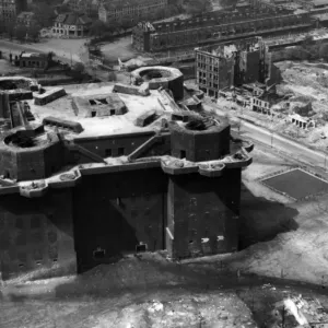 Aerial view showing the devasted German capital city of Berlin three minutes after Aerial view showing the devasted German capital city of Berlin three minutes after