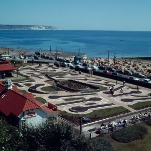 An aerial view showing the miniature golf course at the town of Shanklin on the Isle of An aerial view showing the miniature golf course at the town of Shanklin on the Isle of