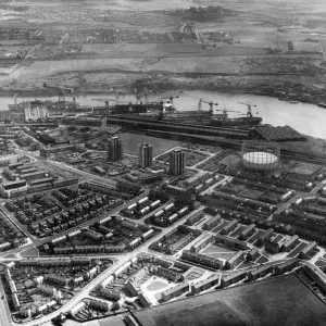 Aerial View of Walker, Newcastle upon Tyne Print 1961 Aerial View of Walker, Newcastle upon Tyne Print 1961