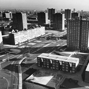 Aerial view showing the Salford skyline, Greater Manchester. 18th November 1977
