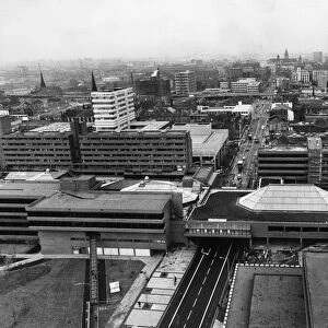 Aerial view showing the University Precinct seen from Oxford Road looking towards St