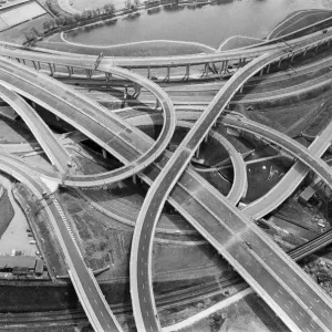 Aerial view of Spaghetti Junction. When it opens it will be the most complex highway Aerial view of Spaghetti Junction. When it opens it will be the most complex highway