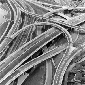 Aerial view of Spaghetti Junction. When it opens it will be the most complex highway Aerial view of Spaghetti Junction. When it opens it will be the most complex highway