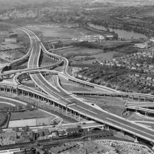 Aerial view of Spaghetti Junction. When it opens it will be the most complex highway Aerial view of Spaghetti Junction. When it opens it will be the most complex highway
