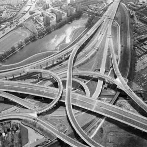 Aerial view of Spaghetti Junction. When it opens it will be the most complex highway Aerial view of Spaghetti Junction. When it opens it will be the most complex highway