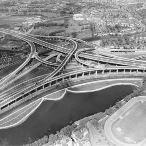 Aerial view of Spaghetti Junction. When it opens it will be the most complex highway Aerial view of Spaghetti Junction. When it opens it will be the most complex highway