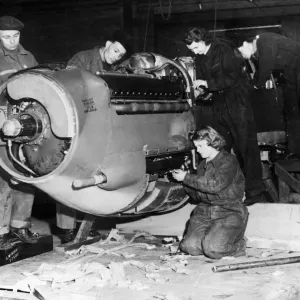 US Aeroplanes assembly rush. American planes arriving in England are assembled straight US Aeroplanes assembly rush. American planes arriving in England are assembled straight