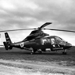 An Aerospatiale Dauphin II (Eurocopter Dauphin) helicopter pictured near the Souter An Aerospatiale Dauphin II (Eurocopter Dauphin) helicopter pictured near the Souter