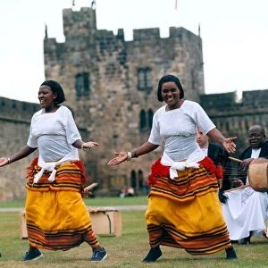 Some African dancers performing at Alnwick Music Festival in August 1996