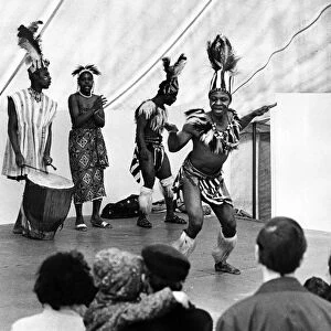 African dancers providing entertainment for visitors at Coventry Zoo, Whitley