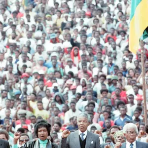 African National Congress vice president (ANC) Nelson Mandela (centre) African National Congress vice president (ANC) Nelson Mandela (centre)