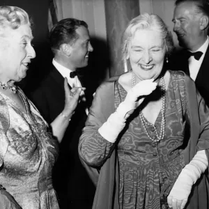 Agatha Christie and Dame Sybil Thorndyke laughing 1962 at 10th anniversary of Agatha Christie and Dame Sybil Thorndyke laughing 1962 at 10th anniversary of