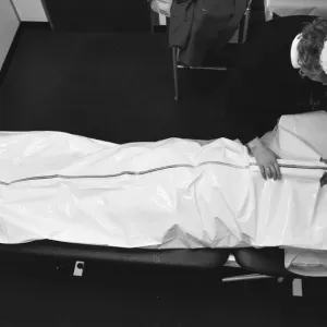 AIDS body bag. 13th March 1987