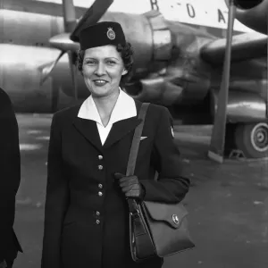 Air Hostess on Boeing Stratocrusier Print, 16th September 1953