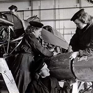 Air Maintenance Wrens at work on Fleet air fighter planes