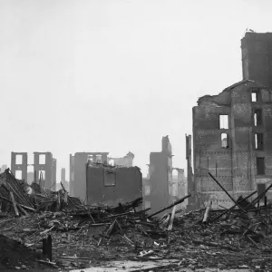 Air raid damage to Manchester during the Second World War. 30th December 1940