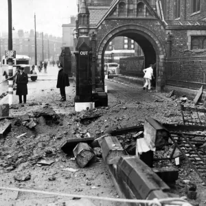 Air raid damage to a town in the North West, England. September 1940 Air raid damage to a town in the North West, England. September 1940