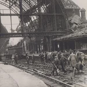 Air raid scenes on Middlesbrough Station. 4th November 1942