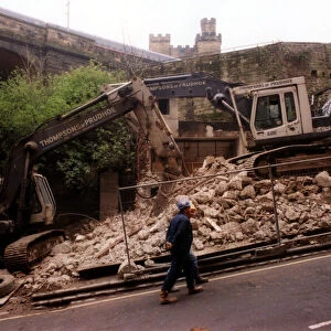 The air raid shelters in The Side, Newcastle, which were being demolished