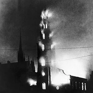 Air raid on St. Clements Church, Strand, London 1941