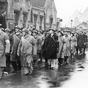Print of ARP Wardens on Parade in Lincolnshire, November 1940 Print of ARP Wardens on Parade in Lincolnshire, November 1940