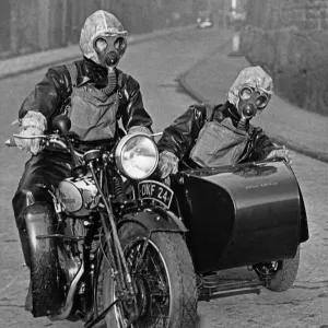 Air Raid Wardens on Motorbike during 1938 Exercise Print Air Raid Wardens on Motorbike during 1938 Exercise Print