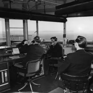Air Traffic controllers in the control tower at Manchester Ringway airport