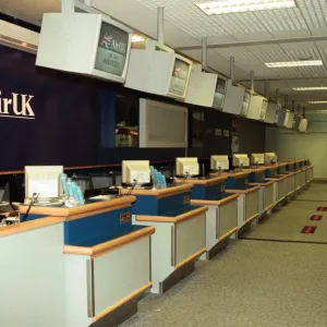 Air UK Check In desks at Teesside Airport 17th November 1997 Air UK Check In desks at Teesside Airport 17th November 1997
