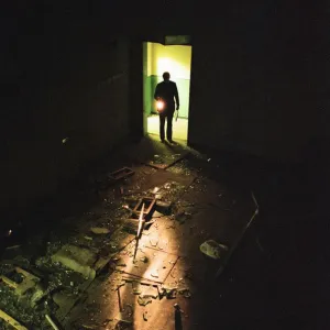 Air Vice Marshal Sandy Hunter seen here exploring the abandon nuclear bunker at Kenton Air Vice Marshal Sandy Hunter seen here exploring the abandon nuclear bunker at Kenton