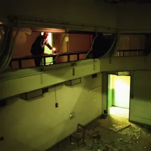 Air Vice Marshal Sandy Hunter seen here exploring the abandon nuclear bunker at Kenton Air Vice Marshal Sandy Hunter seen here exploring the abandon nuclear bunker at Kenton