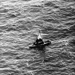 Print of an airborne lifeboat in flight