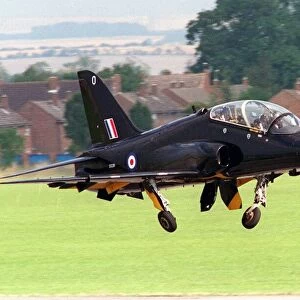 Aircraft BAe Hawk T1 of the RAF takes off at the Wroughton Airshow, August 1993