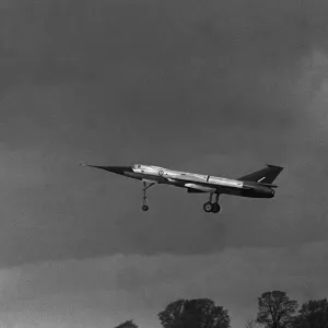 Aircraft Fairey Delta type 221 experimental jet takes off for it Aircraft Fairey Delta type 221 experimental jet takes off for it