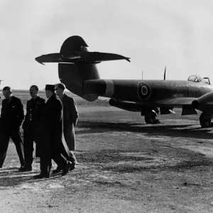 Aircraft Gloster Meteor of the Royal Air Force Oct 1945 The first jet aircraft to