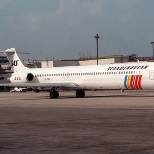 Aircraft McDonnell Douglas MD82 August 1988 of SAS Scandinavian Airline Services