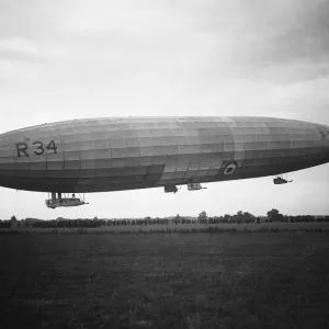 The Airship R34 seen here returning to Pulham after her double Atlantic crossing 13th