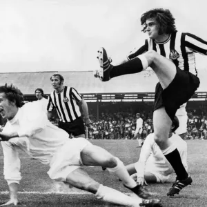 Alan Foggon shoots wide for Newcaslte. Circa 1970