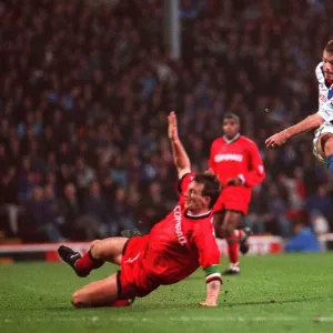 Alan Shearer Scores for Blackburn Rovers Print (00317)