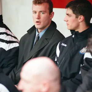 Alan Shearer watching the football match between Newcastle and Southampton Alan Shearer watching the football match between Newcastle and Southampton