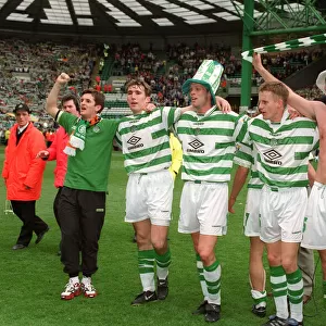 Alan Stubbs Celtic player with Morten Weighorst Harald Brattbakk and Marc Rieper 1998