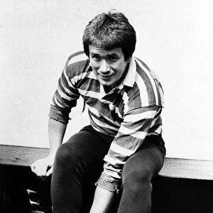 Alan Tovey, rugby player with Ebbw Vale RFC, pictured putting his shoes on. Circa 1977