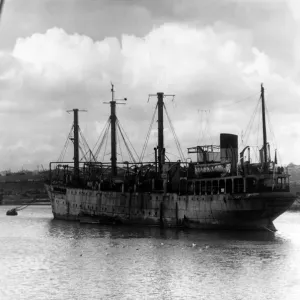 The Albert Edward Dock, North Shields. The African Queen leaves for the dry dock The Albert Edward Dock, North Shields. The African Queen leaves for the dry dock