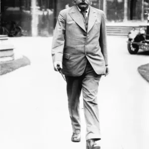 Albert Einstein Walking in College Quadrangle Print 1933
