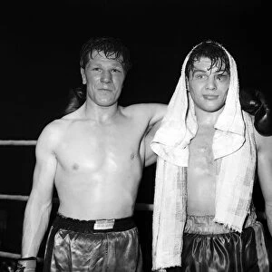 Albert Finch (left) after beating Arthur Howard