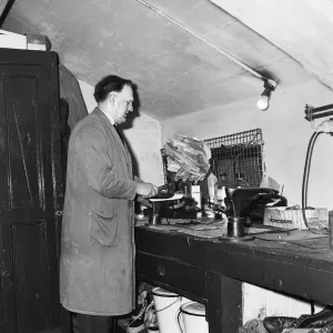 Albert Shelley Attends to Players' Footwear, Anfield Print Albert Shelley Attends to Players' Footwear, Anfield Print
