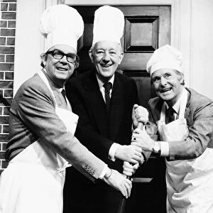 Alec Guinness actor appears with David Morcambe and Ernie Wise in November 1980 in their
