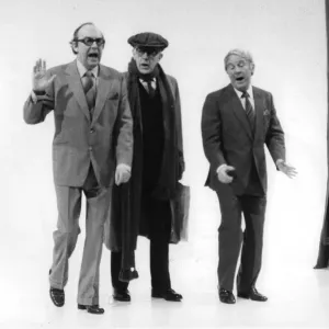 Alec Guinness with Morecambe and Wise, filming their Christmas TV Special - December 1980