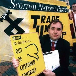 Alex Salmond at the SNP demo at the ICC in Birmingham. 28th April 1994 Alex Salmond at the SNP demo at the ICC in Birmingham. 28th April 1994